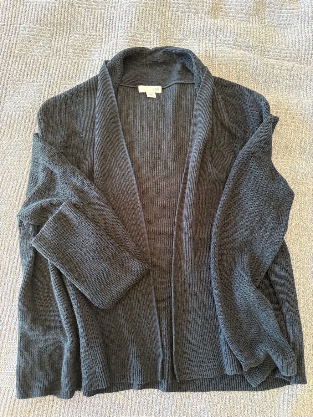 J. Jill Navy linen blend open cardigan